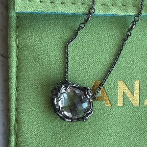 Anzie Noir Silver White Topaz and Sapphires Necklace